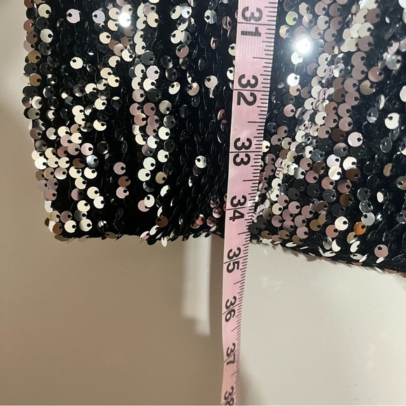 Women’s Primary All Over Sequins Black & Silver Long Sleeve Dress Size Large - Picture 6 of 8